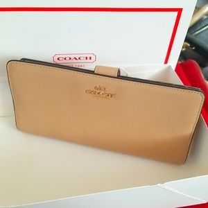 Coach refined calf skinny leather  wallet